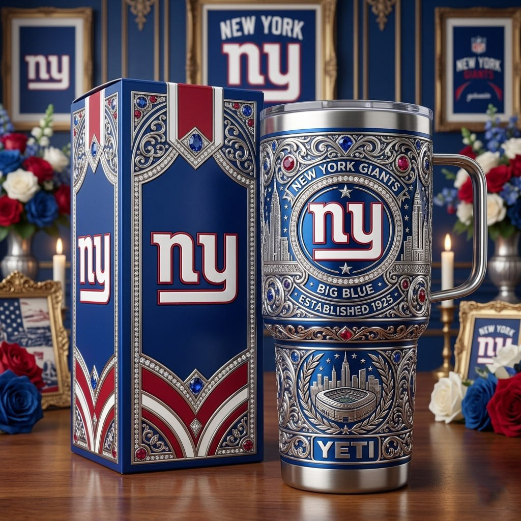 Newyork Giants 40 oz Tumbler with Handle and Lid
