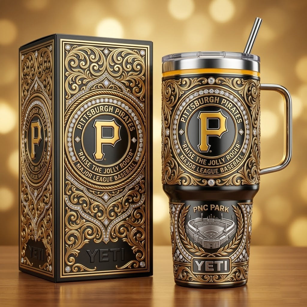 Pittsburgh Pirates 40 oz Tumbler with Handle Lid and Straw