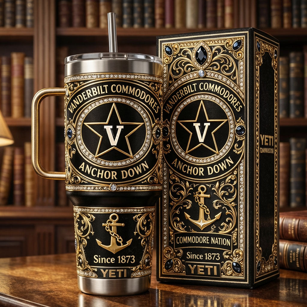 Vanderbilt Commodores 40 oz Tumbler with Lid and Handle